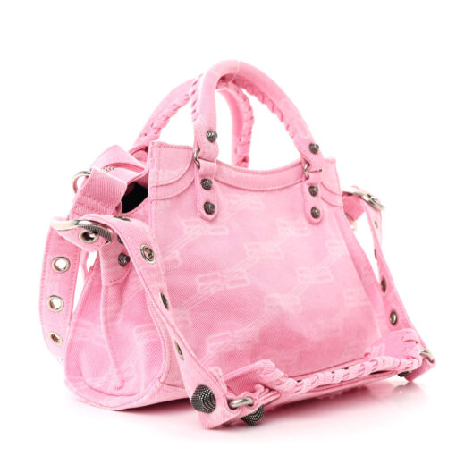 Denim BB Monogram Neo Cagole Handbag XS Pink