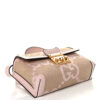 Monogram Jumbo GG Textured Dollar Calfskin Mini Padlock Top Handle Shoulder Bag Beige Perfect Pink