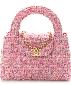 Tweed Quilted Nano Kelly Shopper – Pink
