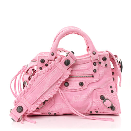 Denim BB Monogram Neo Cagole Handbag XS Pink
