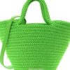 Nylon Lambskin Woven Mini Ibiza Basket With Strap Acid Green