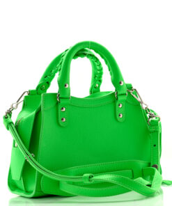 Grained Calfskin Neo Classic Silver Hardware Mini City Fluo Green