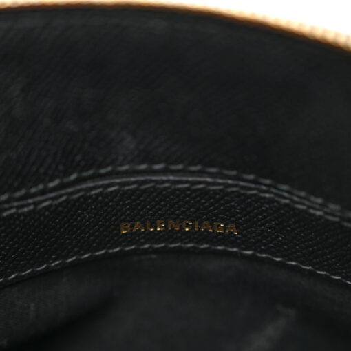Signature Grained Calfskin XXS Ville Top Handle Bag Black White