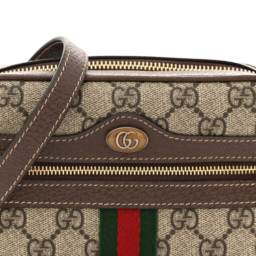 GG Supreme Monogram Web Mini Ophidia Shoulder Bag Brown