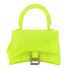 Semi Shiny Calfskin Crocodile Embossed Hourglass Top Handle Bag Mini Fluo Yellow