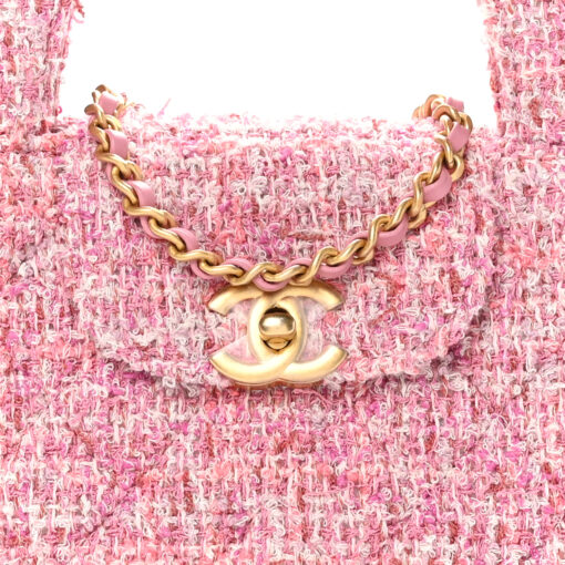 Tweed Quilted Nano Kelly Shopper – Pink