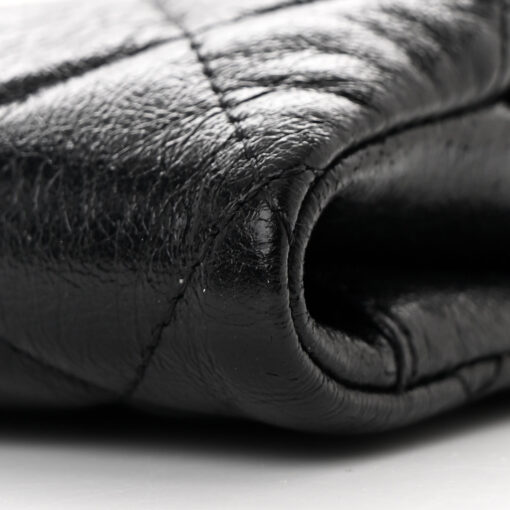 Lambskin Quilted Frame Clutch With Chain Black
