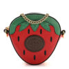 Textured Dollar Calfskin Retro Interlocking G Fruttini Strawberry Mini Crossbody