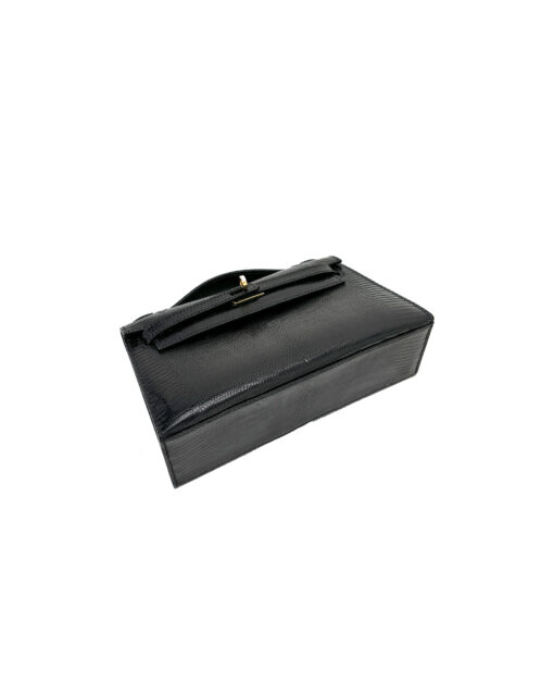Kelly Pochette Lizard Bag – Black