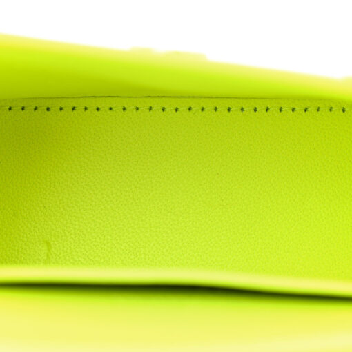 Semi Shiny Calfskin Crocodile Embossed Hourglass Top Handle Bag Mini Fluo Yellow