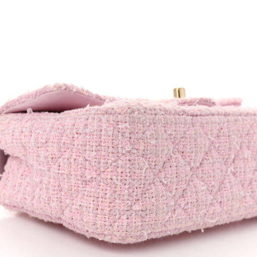 Tweed Quilted Mini Rectangular Flap – Pink