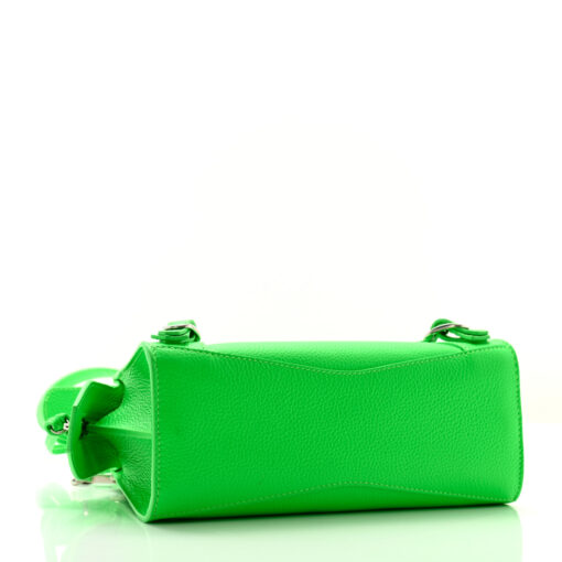 Grained Calfskin Neo Classic Silver Hardware Mini City Fluo Green