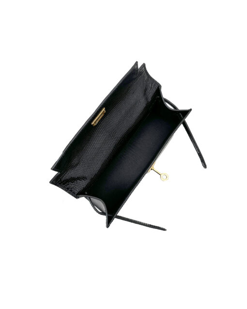Kelly Pochette Lizard Bag – Black