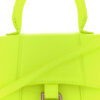 Semi Shiny Calfskin Crocodile Embossed Hourglass Top Handle Bag Mini Fluo Yellow