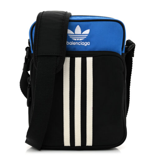 Balenciaga X ADIDAS Nylon Messenger Bag Black Blue