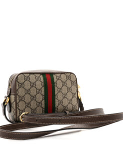 GG Supreme Monogram Web Mini Ophidia Shoulder Bag Brown