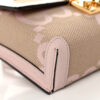 Monogram Jumbo GG Textured Dollar Calfskin Mini Padlock Top Handle Shoulder Bag Beige Perfect Pink