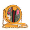 GG Supreme Monogram Flora Web Mini Ophidia Round Shoulder Bag Beige Multicolor Crop