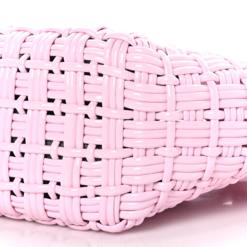 Faux Calfskin Braided Varnished XS Bistro Basket Candy Pink