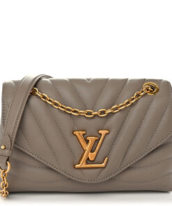 Calfskin LV New Wave Chain Bag MM Taupe