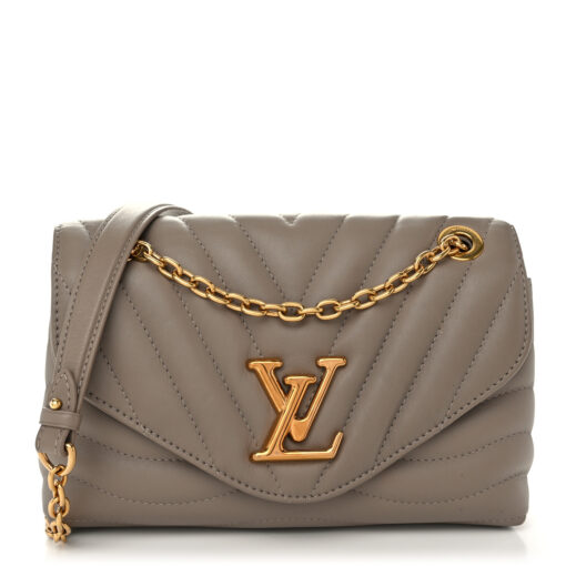 Calfskin LV New Wave Chain Bag MM Taupe