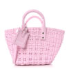 Faux Calfskin Braided Varnished XS Bistro Basket Candy Pink