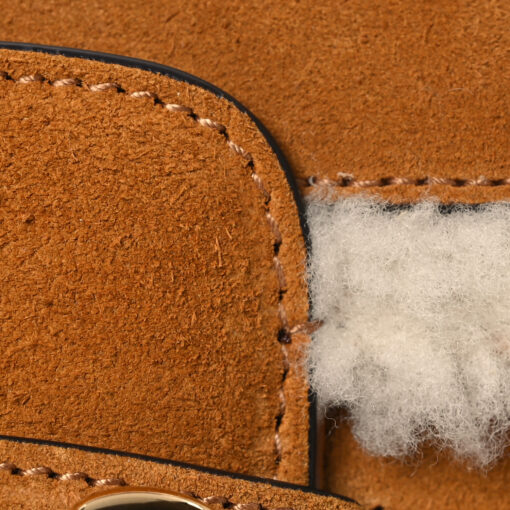Suede Shearling Horsebit Mini 1955 Shoulder Bag Honey Beige Milk