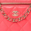 Caviar Quilted Mini Vanity Case With Chain – Red