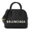 Signature Grained Calfskin XXS Ville Top Handle Bag Black White