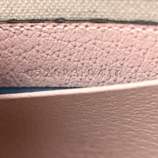 Monogram Jumbo GG Textured Dollar Calfskin Mini Padlock Top Handle Shoulder Bag Beige Perfect Pink