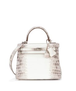 Blanc Matte Himalaya Niloticus Crocodile Kelly 25 Retourné Palladium Hardware, 2022