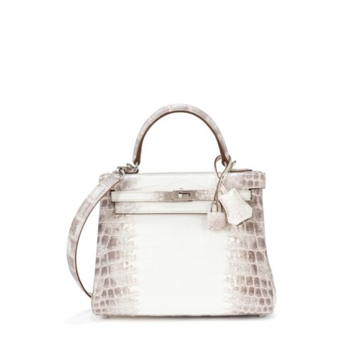 Blanc Matte Himalaya Niloticus Crocodile Kelly 25 Retourné Palladium Hardware, 2022
