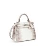Blanc Matte Himalaya Niloticus Crocodile Kelly 25 Retourné Palladium Hardware, 2022