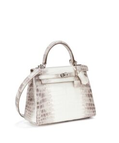 Blanc Matte Himalaya Niloticus Crocodile Kelly 25 Retourné Palladium Hardware, 2022