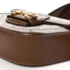 GG Supreme Monogram Web Mini Horsebit 1955 Shoulder Bag Beige Brown Sugar