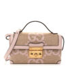 Monogram Jumbo GG Textured Dollar Calfskin Mini Padlock Top Handle Shoulder Bag Beige Perfect Pink