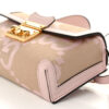 Monogram Jumbo GG Textured Dollar Calfskin Mini Padlock Top Handle Shoulder Bag Beige Perfect Pink