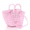 Faux Calfskin Braided Varnished XS Bistro Basket Candy Pink