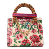 New Shangai Calfskin Floral Print Mini Diana Tote Bag Multicolor