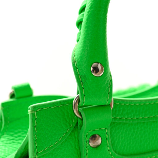 Grained Calfskin Neo Classic Silver Hardware Mini City Fluo Green
