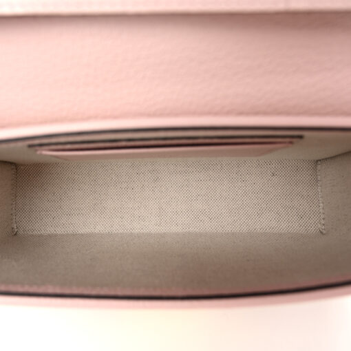 Monogram Jumbo GG Textured Dollar Calfskin Mini Padlock Top Handle Shoulder Bag Beige Perfect Pink