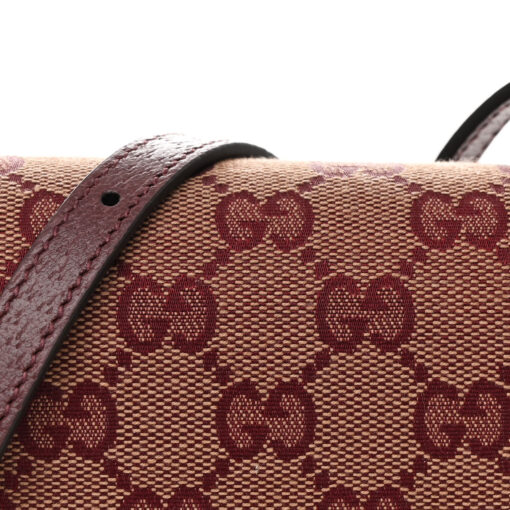 Monogram Textured Dollar Calfskin Mini Horsebit 1955 Crossbody Bag Sahara Rubino Chardonnay