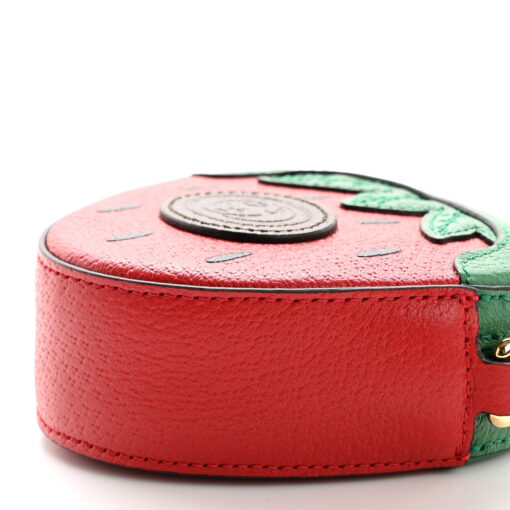 Textured Dollar Calfskin Retro Interlocking G Fruttini Strawberry Mini Crossbody