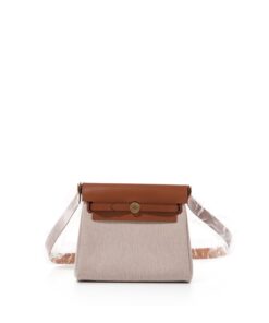 Ecru and Beige Toile H Canvas and Fauve Vache Hunter Herbag Zip 20 Gold Hardware, 2025