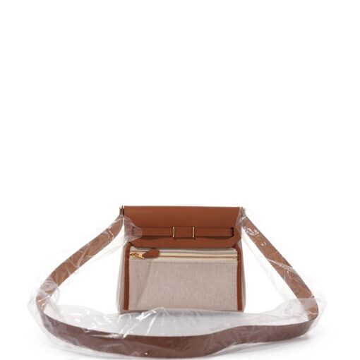 Ecru and Beige Toile H Canvas and Fauve Vache Hunter Herbag Zip 20 Gold Hardware, 2025