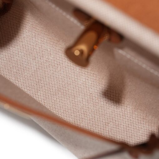 Ecru and Beige Toile H Canvas and Fauve Vache Hunter Herbag Zip 20 Gold Hardware, 2025