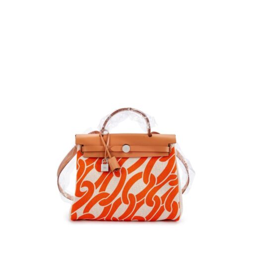 Naturel Sable Vache Hunter and Orange Minium and Ecru Toile Maillons & Co Herbag Zip 31 Palladium Hardware, 2024
