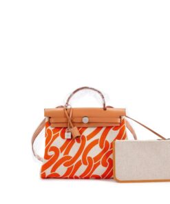 Naturel Sable Vache Hunter and Orange Minium and Ecru Toile Maillons & Co Herbag Zip 31 Palladium Hardware, 2024