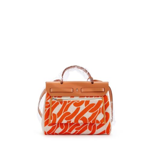 Naturel Sable Vache Hunter and Orange Minium and Ecru Toile Maillons & Co Herbag Zip 31 Palladium Hardware, 2024