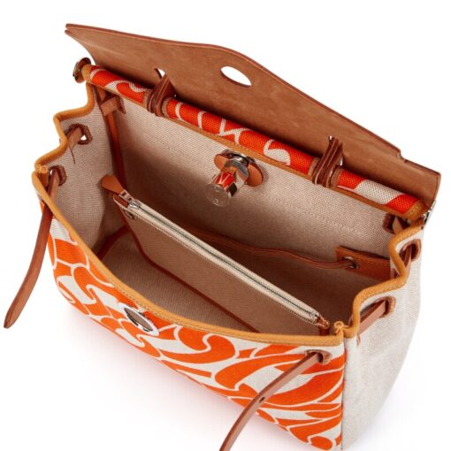 Naturel Sable Vache Hunter and Orange Minium and Ecru Toile Maillons & Co Herbag Zip 31 Palladium Hardware, 2024